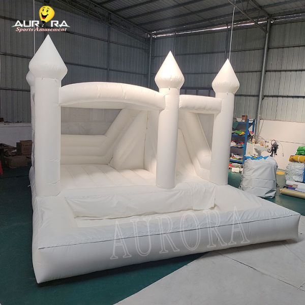 Commercial Adults Kids Inflatable White Wedding Bouncy Castle Party White Bounce House