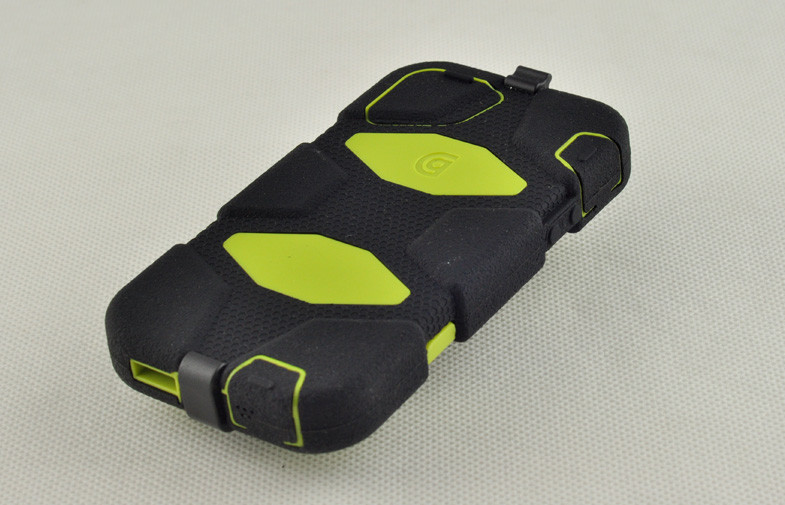Black / Citron Silicone Survivor Cell Phone Cases For Iphone 5 With Belt Clip