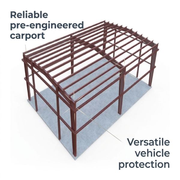 12 X 20FT 15 X 20FT 20 X 30FT Metal Fabrication Carport Prefab Steel Structure Warehouse