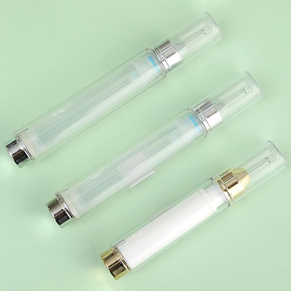Silver Luxury Plastic Syringe Airless Bottle 5ml10ml 15ml for Empty Airless Cosmetic Dispenser
