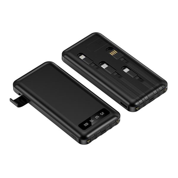 10000mah Full Mirror Digital Display Power Bank with Custom Logo and Large Capacity