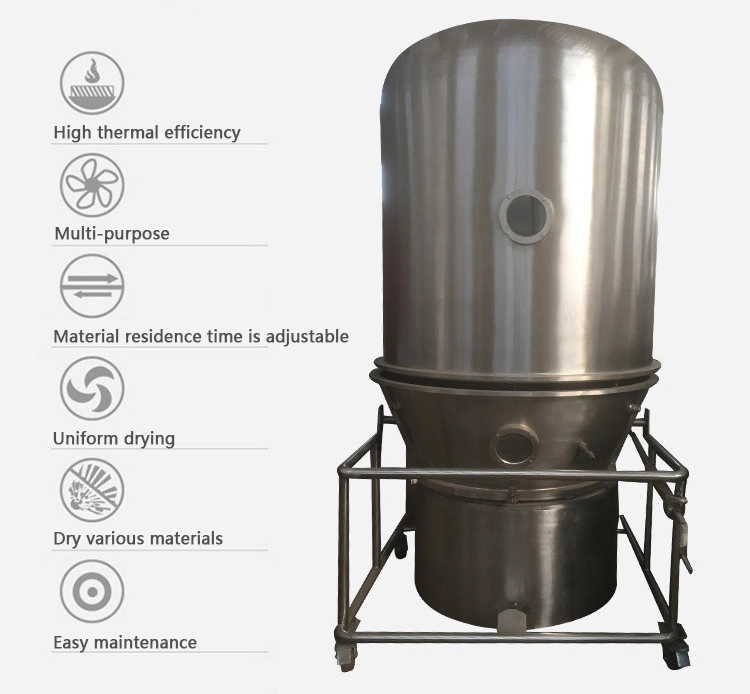 Fluidized Bed Drying 11rpm 451kg/H FBD Pharma Machine