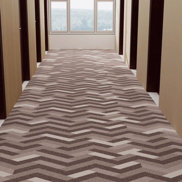 Hotel Modular Carpet Tiles with Nylon 66 Tufted Textured Loop Pile in 60 CM X 60 CM Size
