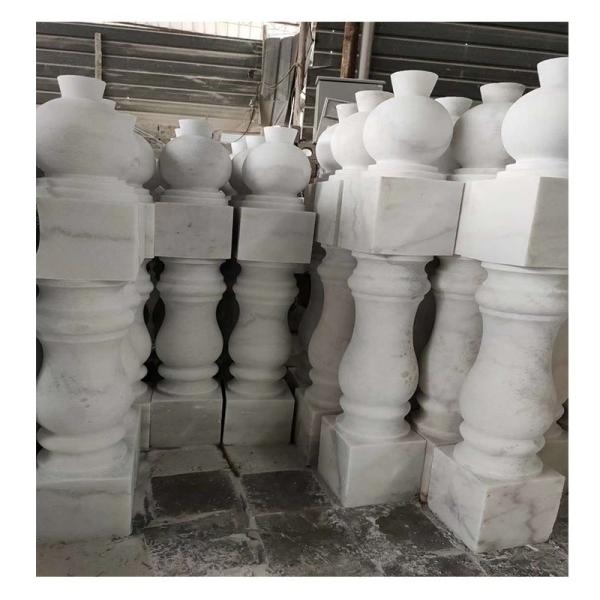 White Marble Stone Baluster Flamed Surface Finishing for Balustrade Railing Suppliers