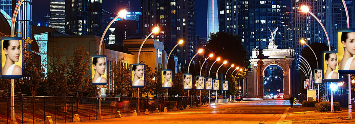 P3.84 Outdoor Led Advertising Board Screen Street Lights Display