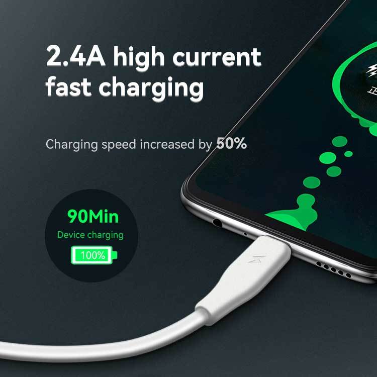 2.4A Micro USB Fast Charging Cable, Android Micro USB Data Sync Cord for Samsung, LG, Tablets, Speaker
