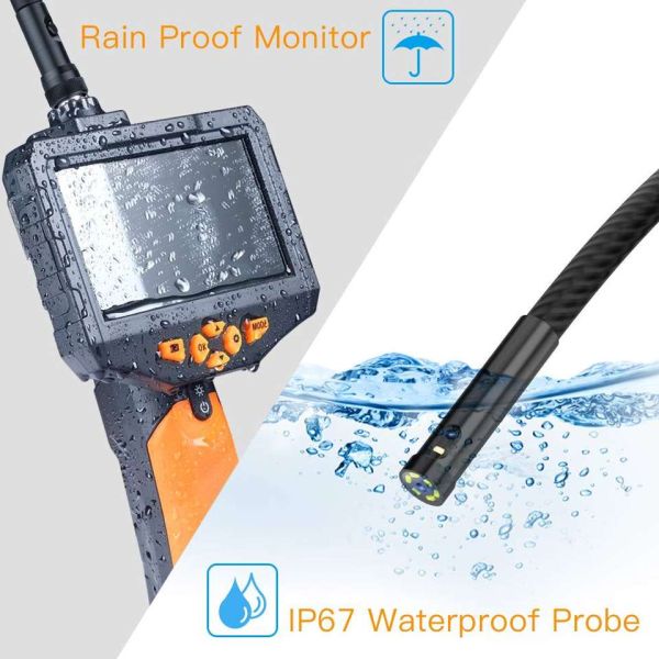 3.9mm Dual Lens 1080P HD Industrial Endoscope with 5 Inch IPS Monitor