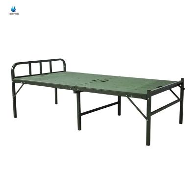 Lightweight Folding Camp Bed Steel Frame Military Cots With Polyethylene Bed Board