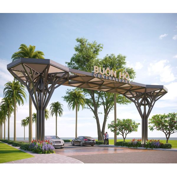 Custom Stainless Steel Sculptural Canopy For Park Public Square Modern Architecture Shade
