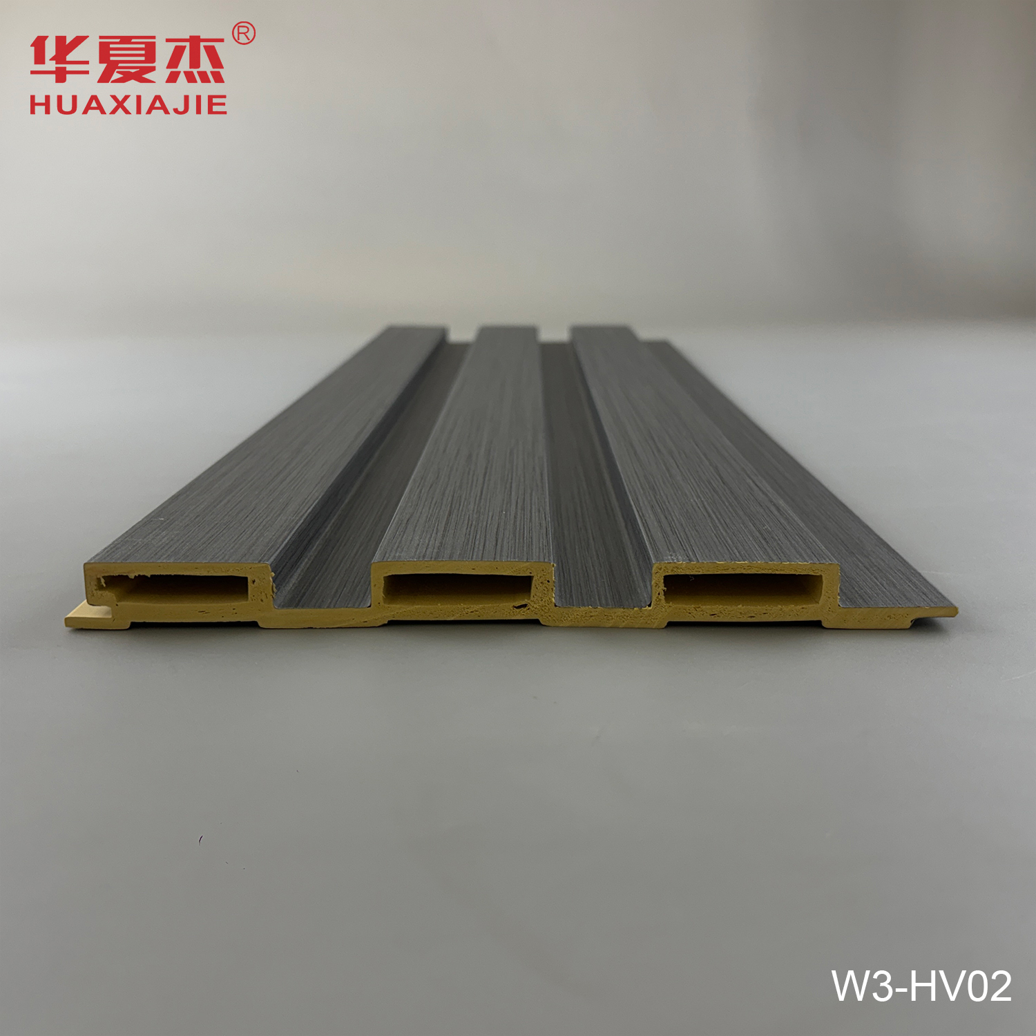 Wholesale Dark Grey Moisture-proof Durable WPC Fluted Wall Panel with Flat Surface for Wall Decoration