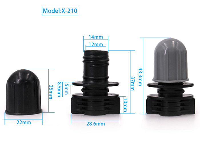 12mm PE Plastic Spout Nozzle, HDPE Doypack Spout Lid, Jelly Suction Nozzle For Stand Up Pouches