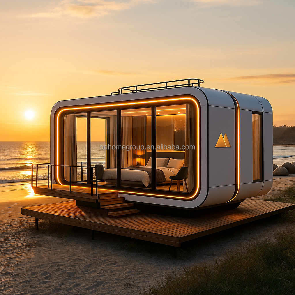Modern 20FT/40FT Steel Prefab Pod Contemporary Prefabricated House Living Room Bedroom Mobile Container Space Capsule