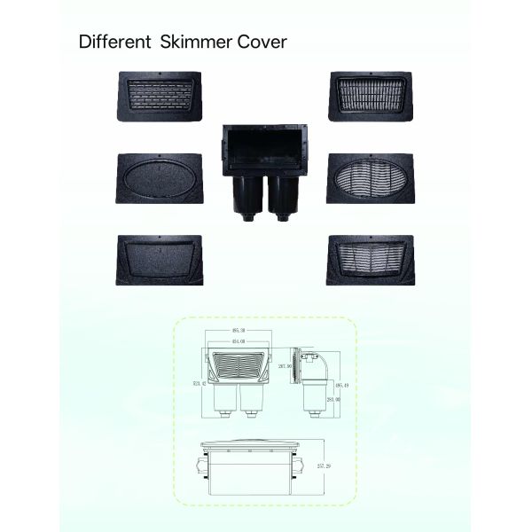 Xleisure ABS Material Single-Barrel Swim Spa Skimmer Water Treatment Accessories 20-50L for Swimming Pool Filter