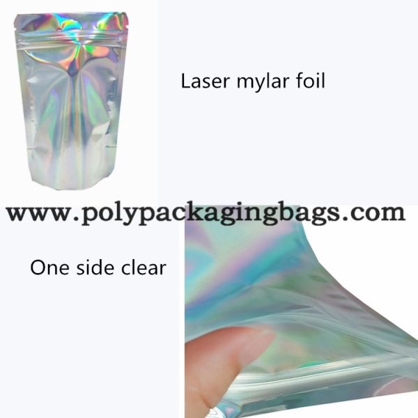 9C Mylar Foil Stand Up Zip Top Storage Bag For Cosmetic