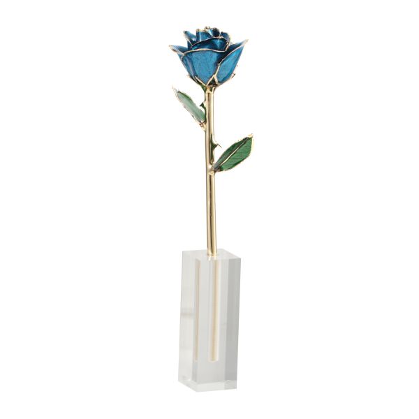 24k Gold Plated Rose Dark Blue Eternal Rose Gift Manufacturer Wholesale Valentine's Day Christmas Creative Ornaments