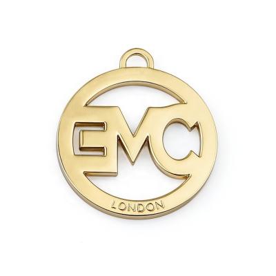 User-Friendly Style Bag Accessories Round Hollow Logo Gold Metal Tag for Handbags