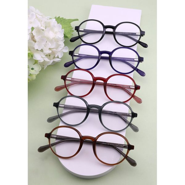 Оптически круглый металл стекел ацетата обрамляет логотип подгонянный стеклами BSICI людей