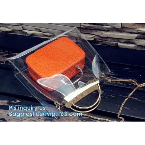 customized clear pvc tote bag handbag, Trendy Lady Handbags with Zipper Handle Shoulder Tote Bag, Envelope Clutch Bag Ha