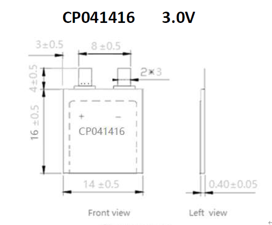 CP041416 бумажная тонкая замена батареи 3.0V 4mah для клетки кнопки