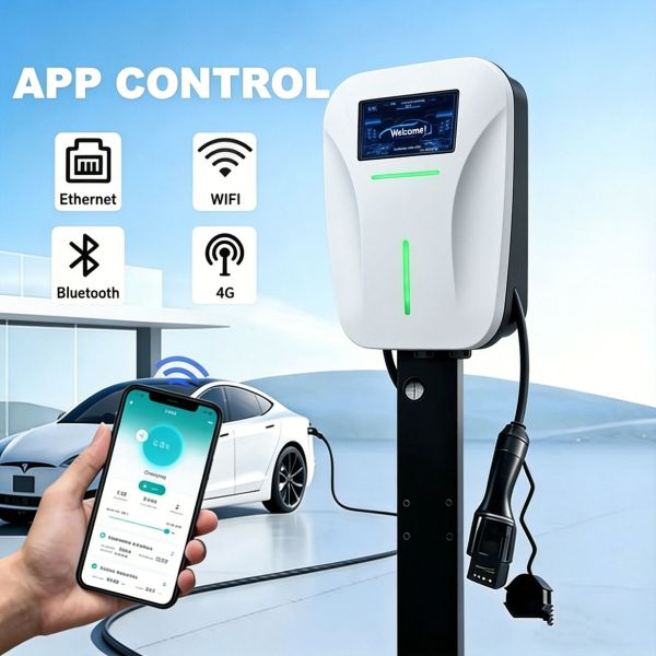 7kW 32A EV Charger with WiFi APP Control and SAE J1772 Type 1 Wall-mounted Electric Vehicle Charging Station