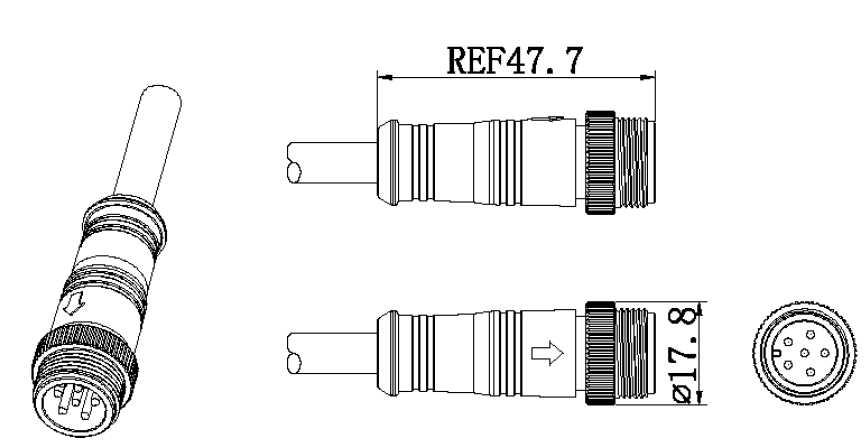 4 Pin Waterproof Male Female Connectors Electrical Metal Locking Ring