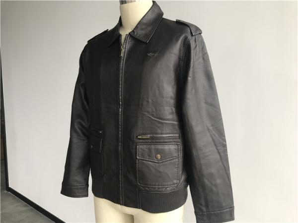 Dark Brown Mens Polyurethane Jacket , Fashion PU Leather Coat DOCO1716