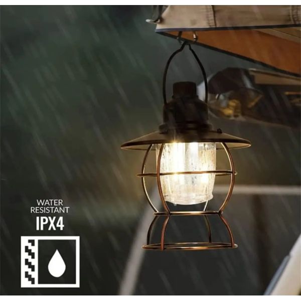 Cross-border New European and American Retro Camping Camping Lamp LED Hand-held Lantern Outdoor Atmosphere Emergency Tent Lamp