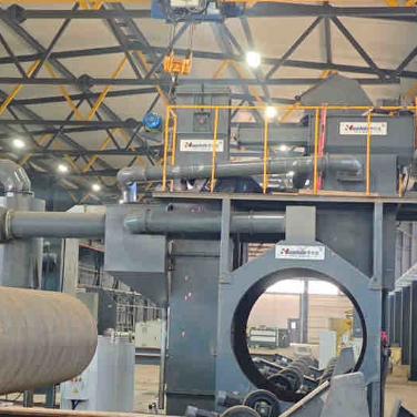 Medium Frequency Heating Rust Removal For 3LPE Steel Pipes 48-3000mm