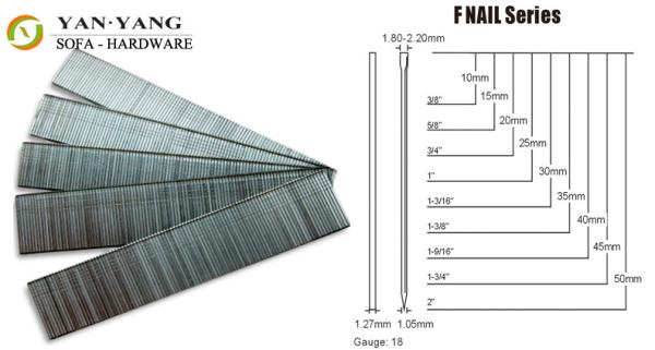 F-nails series silver color sofa staples metal wire furniture staples