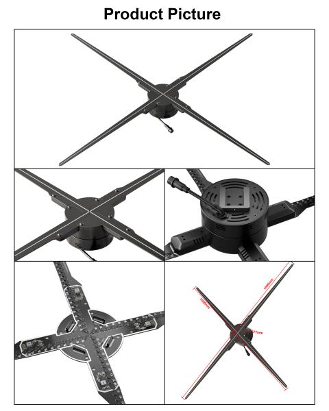 HDFocus 3d Hologram 100cm in the Air Advertising Display Outdoor Video Holographic Projector 3d Hologram Fan