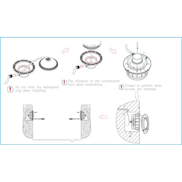 Vivienda blanca de la luz de la piscina, cuerpo plástico del ABS de la cubierta del lugar de la luz de la piscina