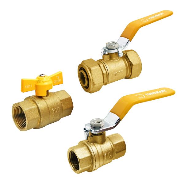 Professional Manufacturer Yellow Gas Brass Valve 1/2-2'' Water Valve Forged Brass Ball Valve