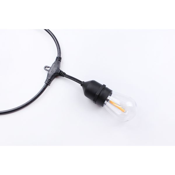 Warm White/Nature White Waterproof Outdoor S14 Edison Bulbs String Lights Connectable Remote Control Shatterproof Festoon Lights