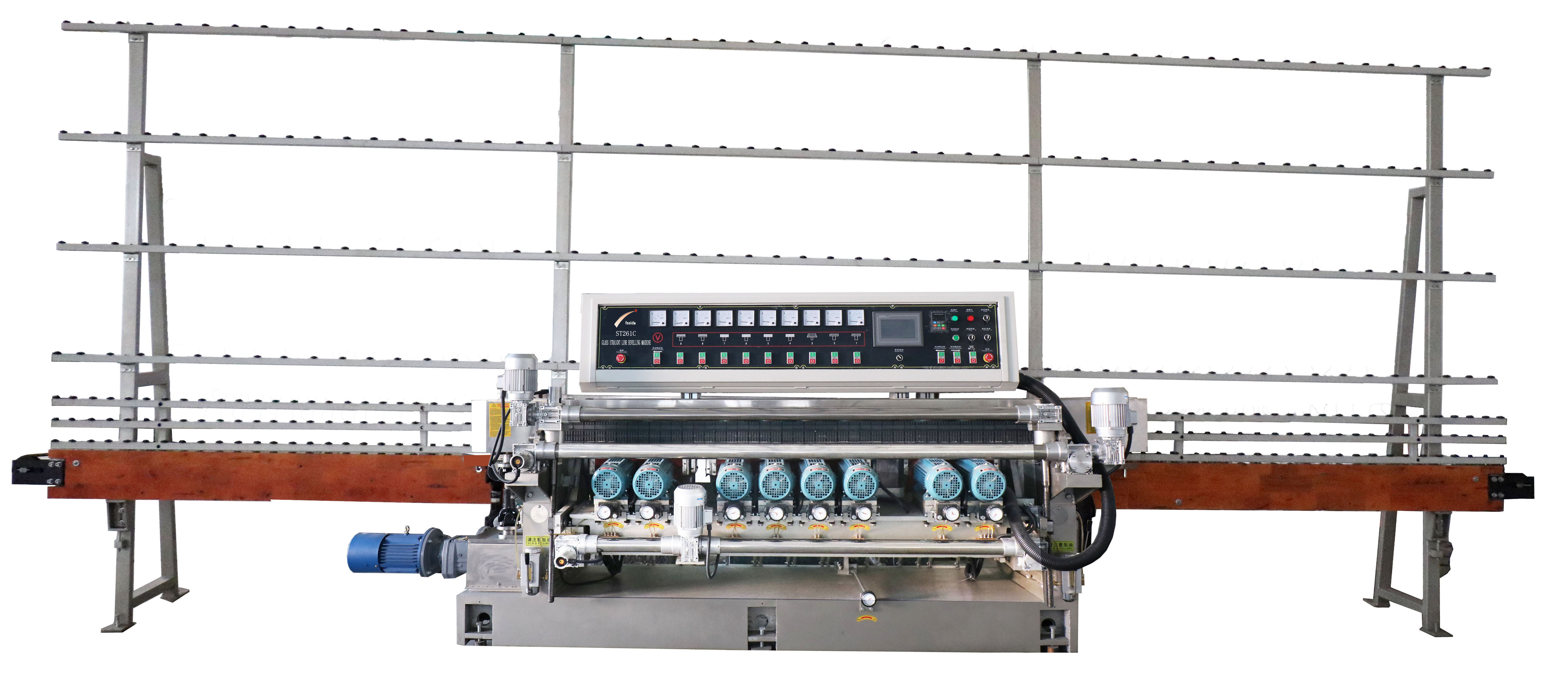 9 Motors PLC Control Glass Beveling Equipment 21KW With 30mm Max Bevel Width