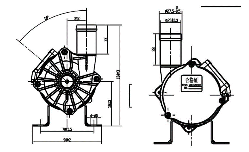 ОВП серии 24VDC 100W фиксированные насосы для воды для системы охлаждения батареи электромобилей.
