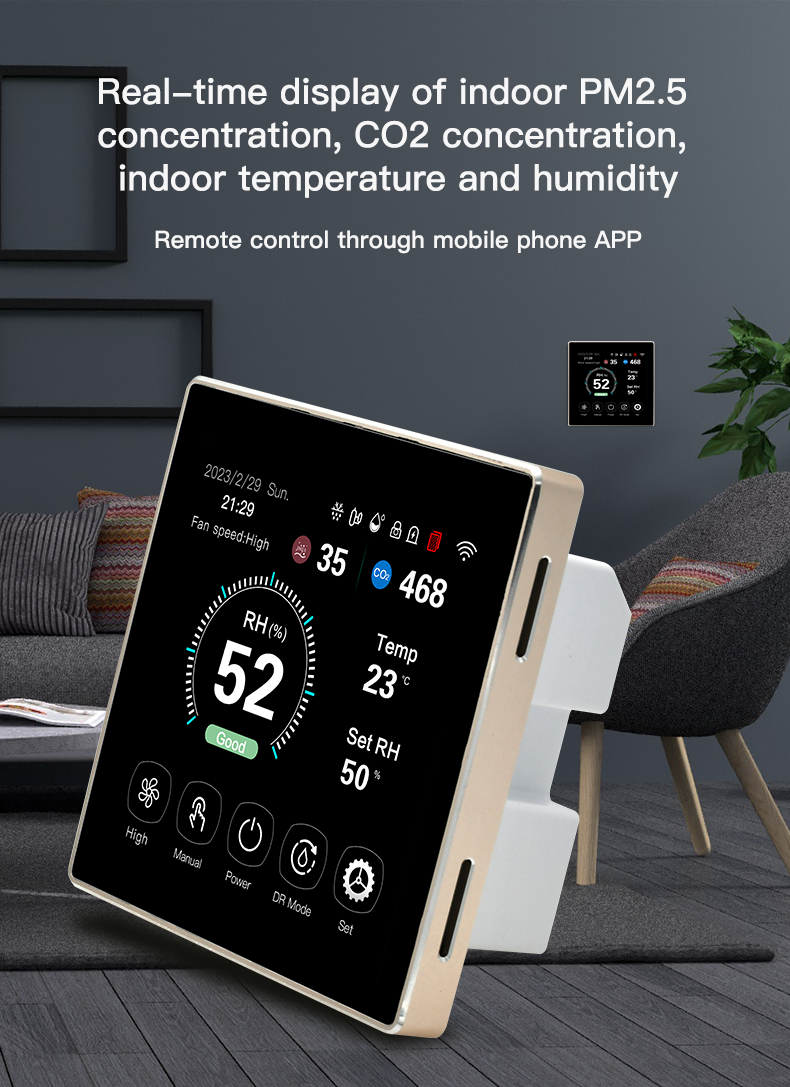 Intelligent Smart HVAC Controller With Temperature Humidity CO2 Control System Management