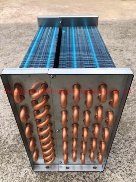 Refrigeration Hot Water Coils HVAC Anti Corrosive Blue Fin Copper Condenser