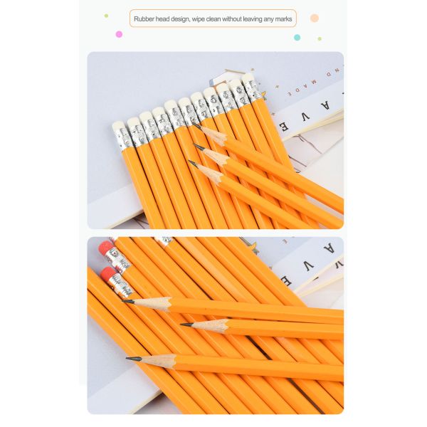 Estudiante de arte dibujo de dibujo lápiz de escritura HB barril hexagonal lápiz de madera amarillo