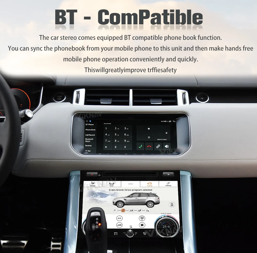 Радио для автомобилей с сенсорным экраном Android 12 для Range Rover Sport L494 2013-2017 GPS навигация Мультимедийный проигрыватель Android Auto