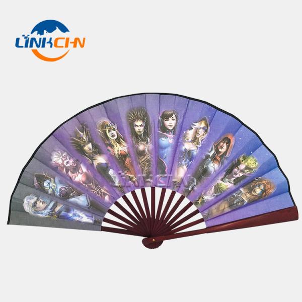 Promotional Hand Held Folding Fan with Custom Double Side Printed