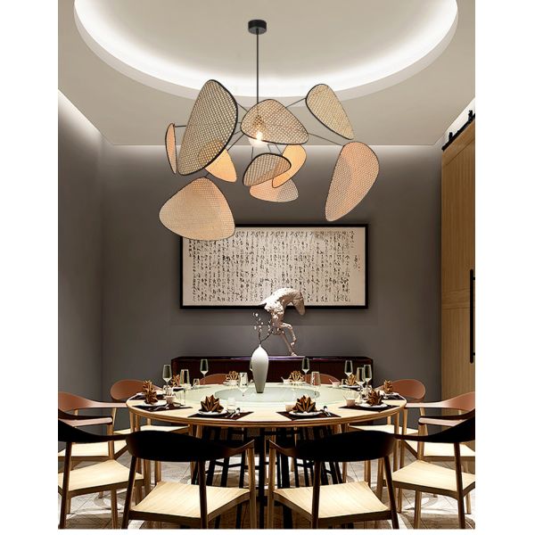 Bamboo Vintage Restaurant rattan woven lamp Dining Room Living Room Are Decor rattan pendant light(WH-WP-22)