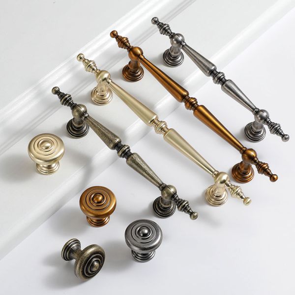 Retro Furniture Hardware Brass Cabinet Wardrobe Handle Kitchen Bedroom Living Room Furniture Handle Metal Spare Parts
