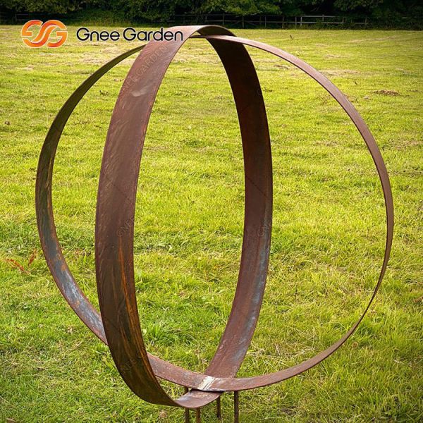 SGS Certified Rust Corten Steel Rusty Metal Ring Sculpture Outdoor Landscapes
