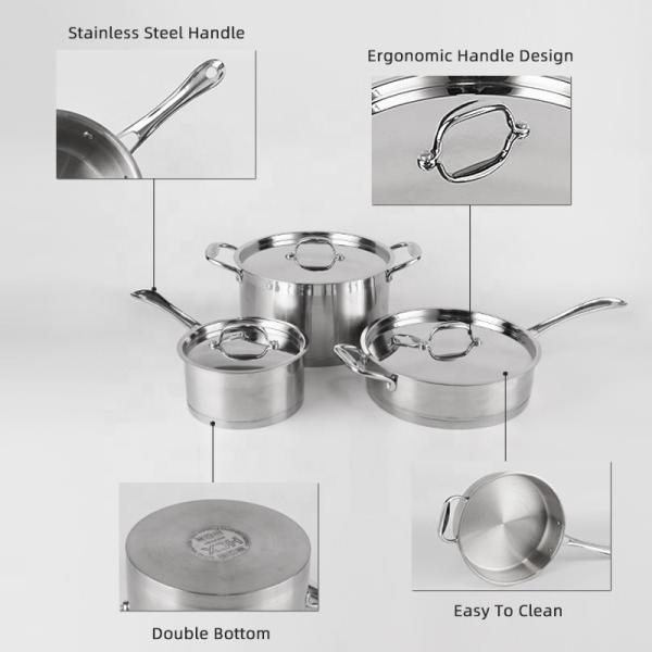 High Quality 304 Stainless Steel Ware 12pcs Cookware Set Cooking Food Pot