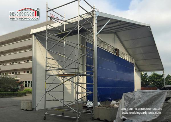 White Color Permanent Relocatable Aircraft Hangar 25 X 50 Side Hard Wall