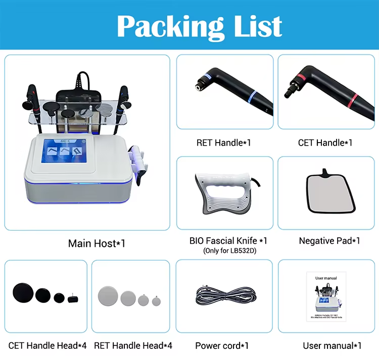 448khz Cet Ret Resistive RF Pain Relief Tecar Therapy Machine