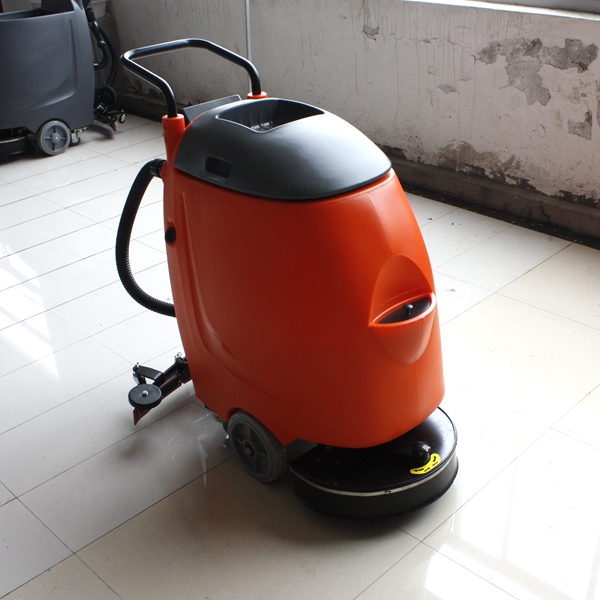Walk Behind Hard Floor Cleaners Scrubbers , Plastic Material Floor Tile Cleaner Machine
