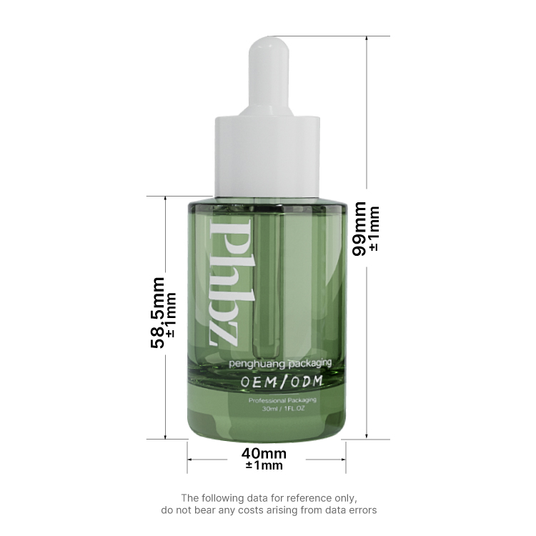 Бутылка сыворотки бутылок капельницы OEM 30ML 1oz роскошная стеклянная зеленая