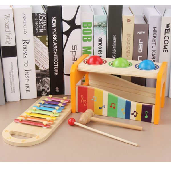 8 juguetes educativos de los instrumentos de madera del xilófono de los niños del piano de las notas