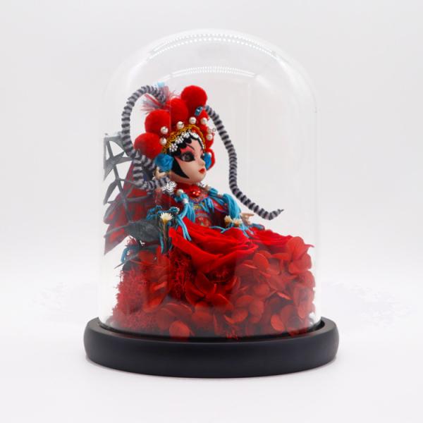 Chinese Peking Opera Artificial Glass Rose Decoration Chinese Traditional Style
